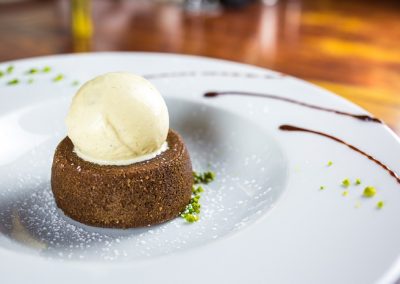 Moelleux au chocolat Valrhona, crême glacée vanille